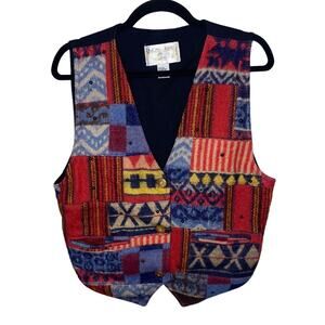 Union Khaki Vintage Wool Blend Beaded Patterned Vest Waistcoat